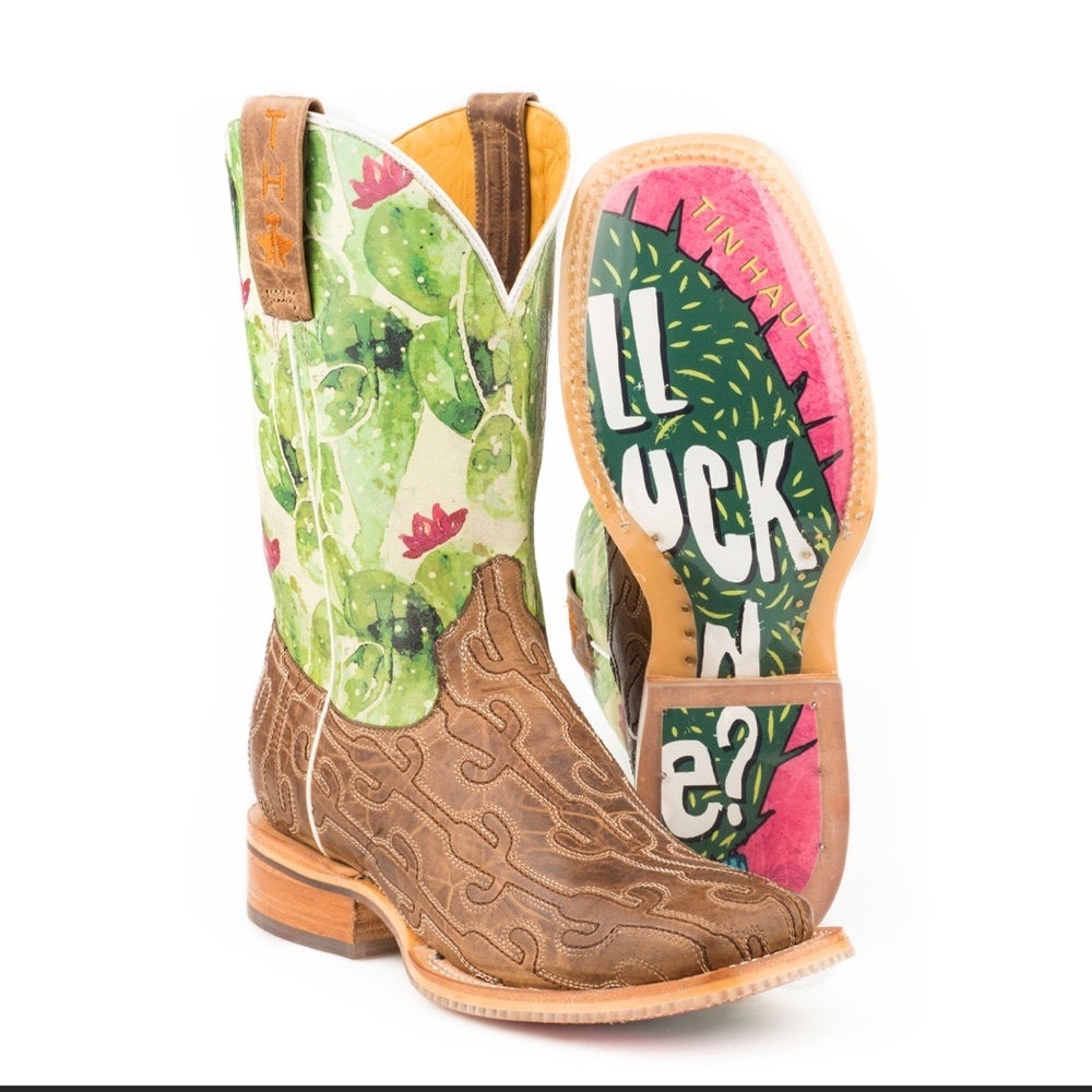 Tin Haul® Ladies Cacstitch with Stuck On Me sole boots.